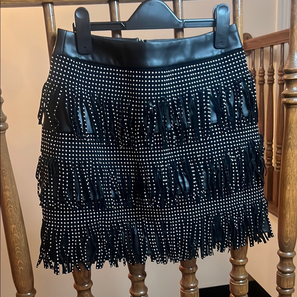 Black and Silver Fringe Skirt